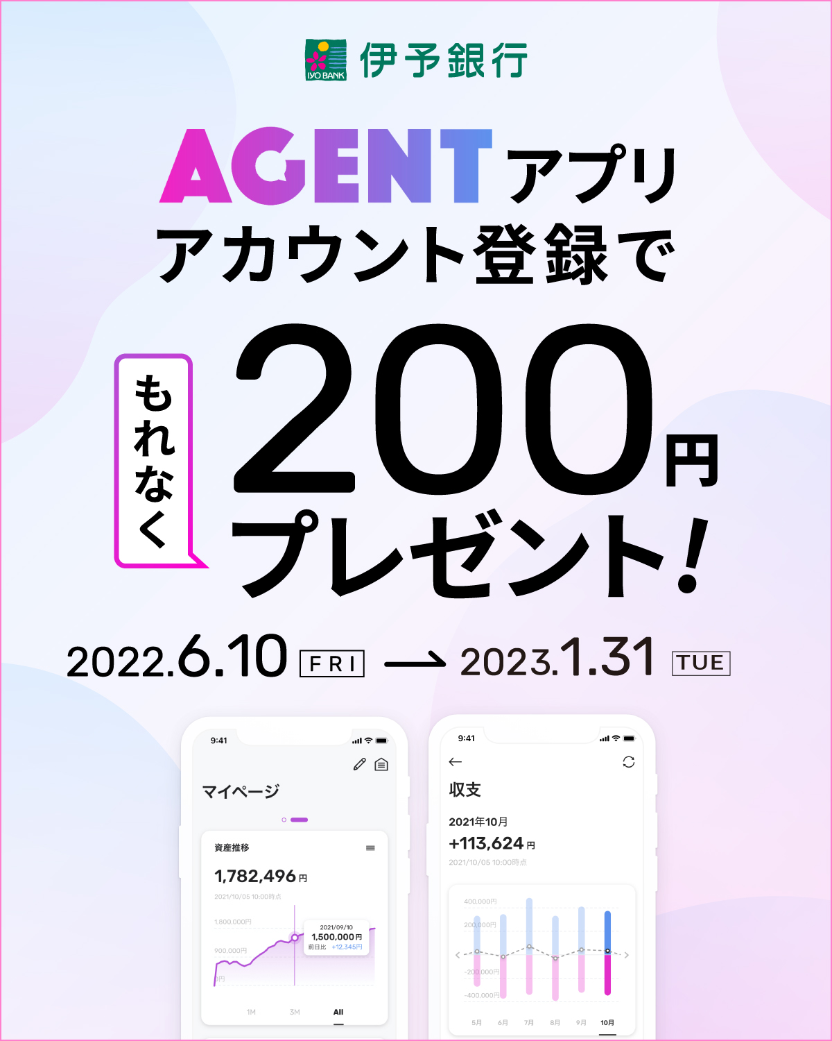 AGENTアプリアカウント登録で200円プレゼントキャンペーン