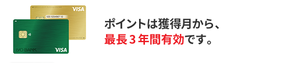 ポイントは獲得月から、最長3年間有効です。