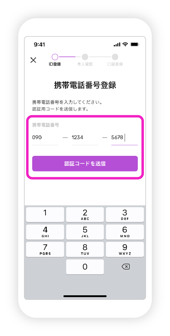 店頭でのお手続きの図