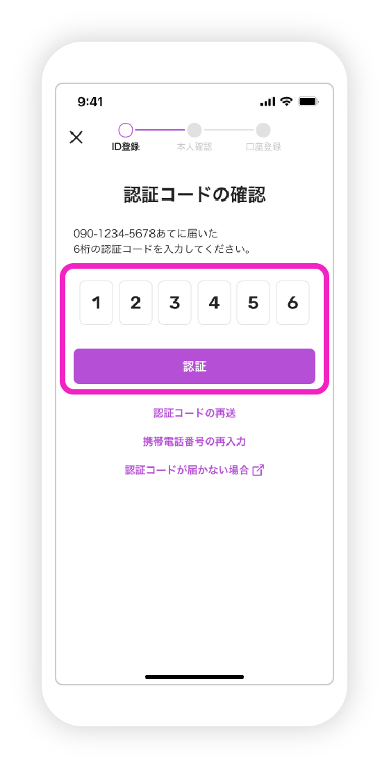 店頭でのお手続きの図