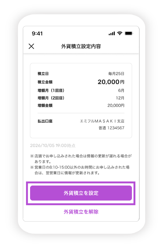 外貨普通預金口座開設の図