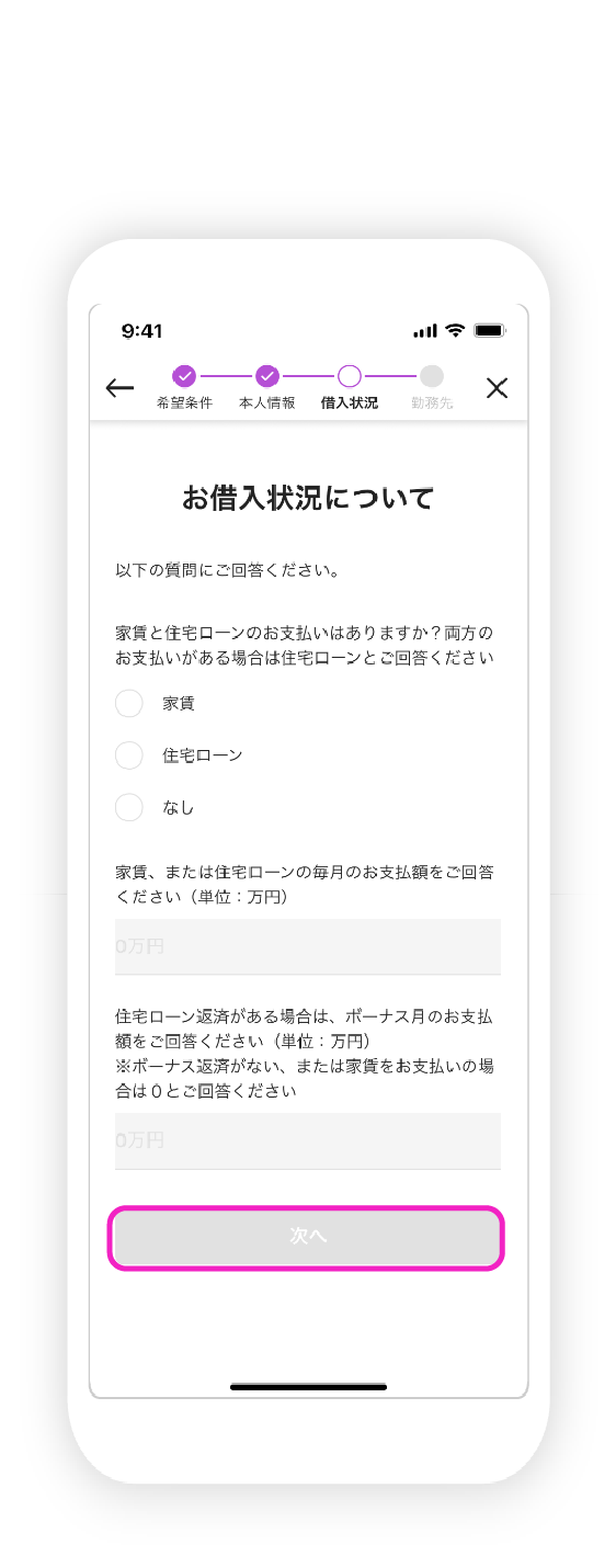 マイカーローン申込の図