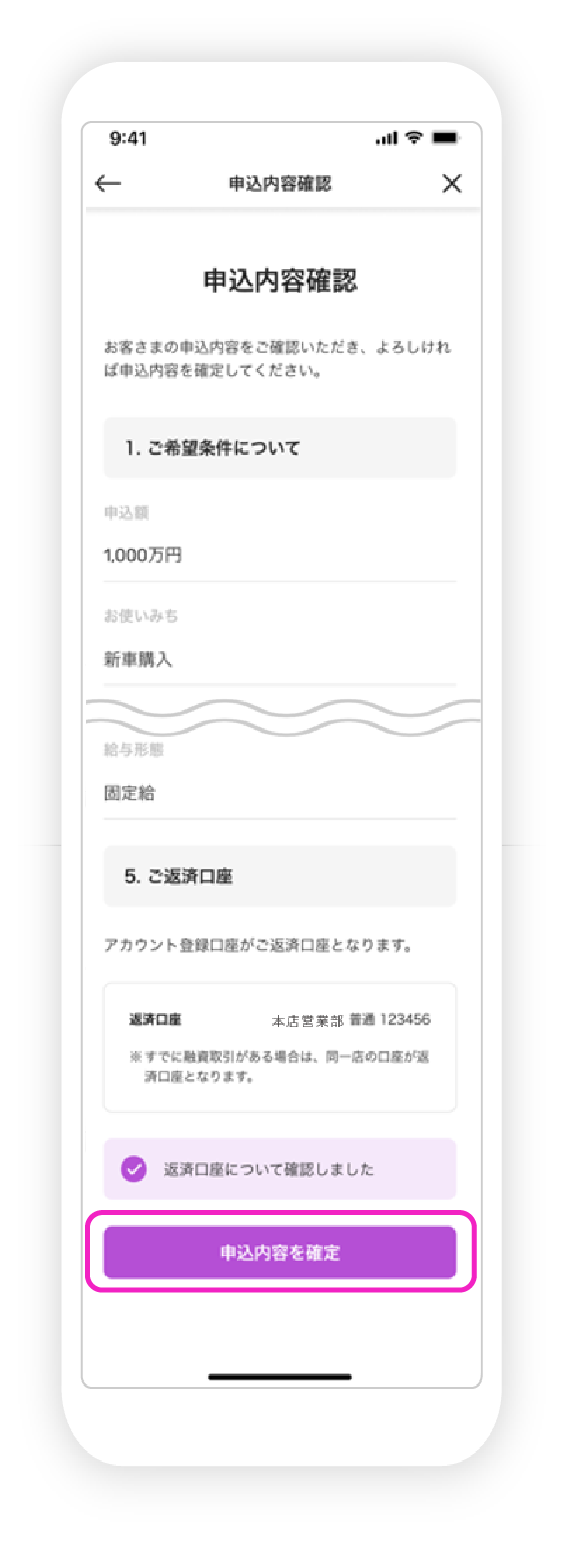 マイカーローン申込の図
