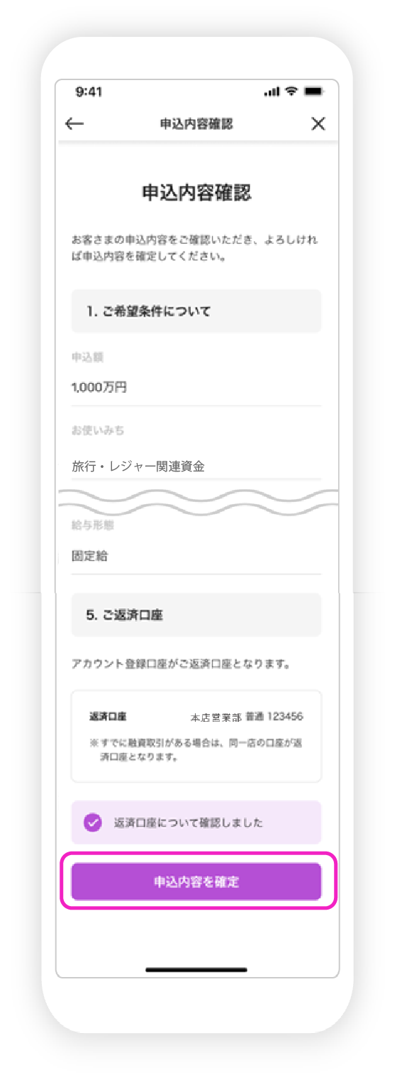フリーローン申込の図