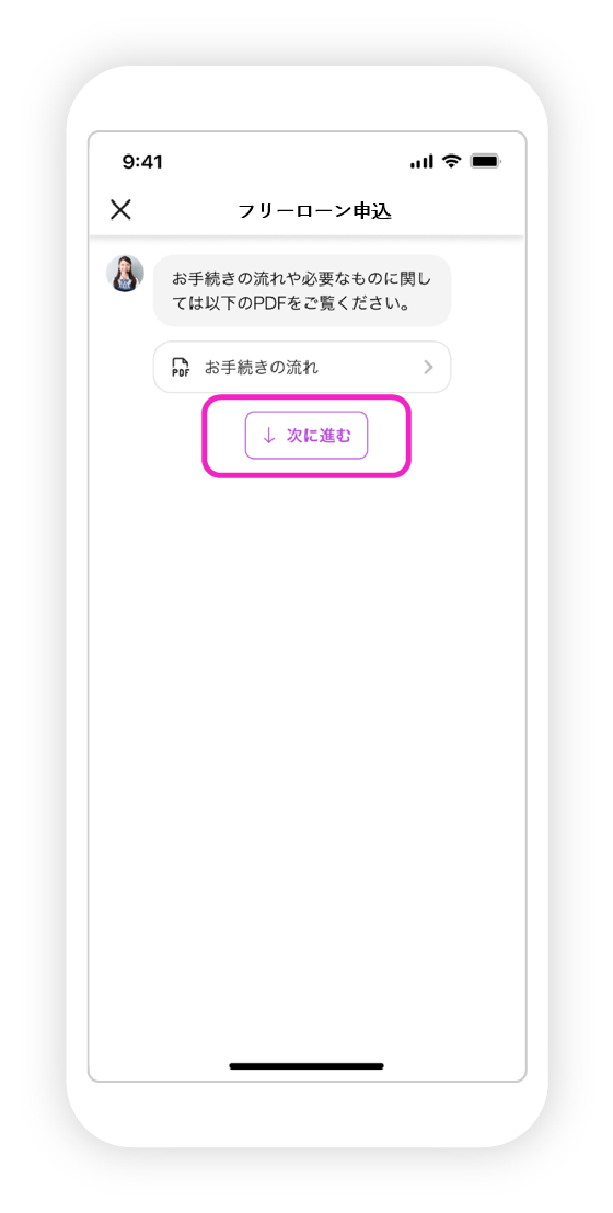 フリーローン申込の図