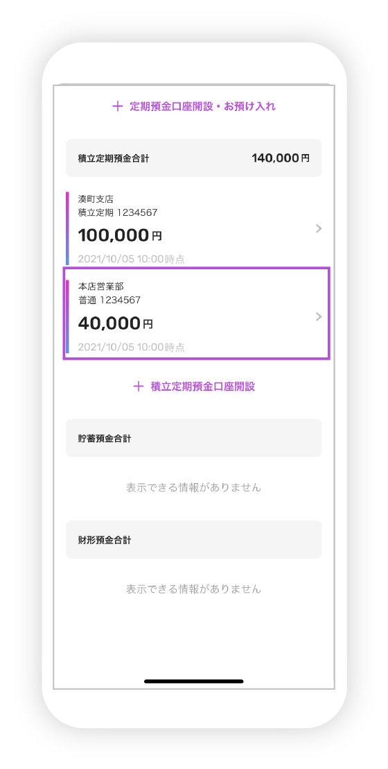 積立定期預金口座開設の図