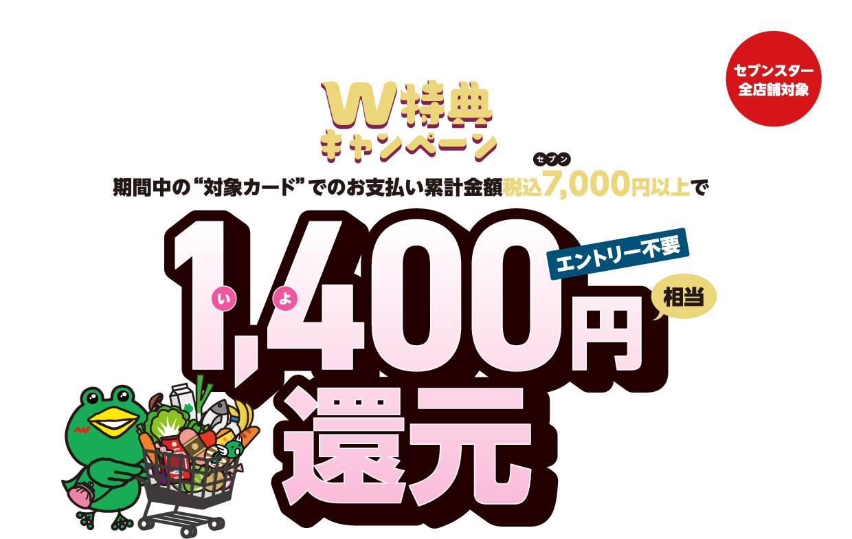 IYOCA・伊予銀行Visaデビットで、おトク!W特典キャンペーン 期間中の“対象カード”でのお支払い累計金額税込7,000円以上で1,400円相当還元 エントリー不要