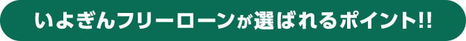 いよぎんフリーローンが選ばれるポイント!!