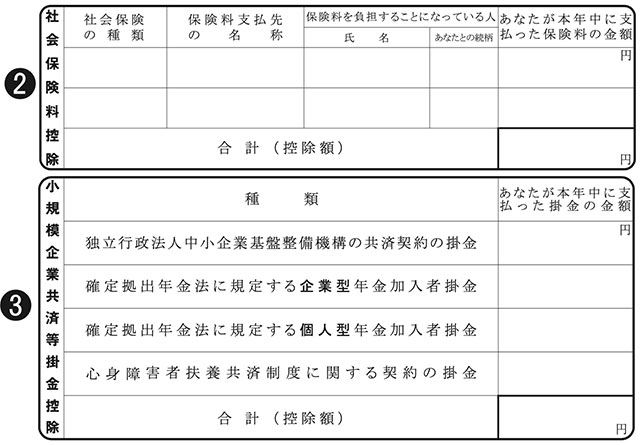 社会保険料控除・小規模企業共済等掛金控除